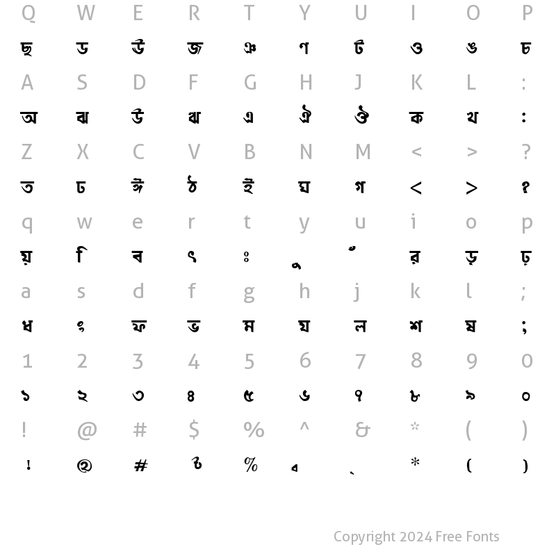 Character Map of GoraiMJ Regular