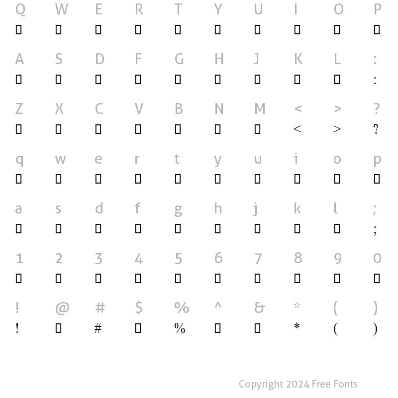 Character Map of GoraiOMJ Regular