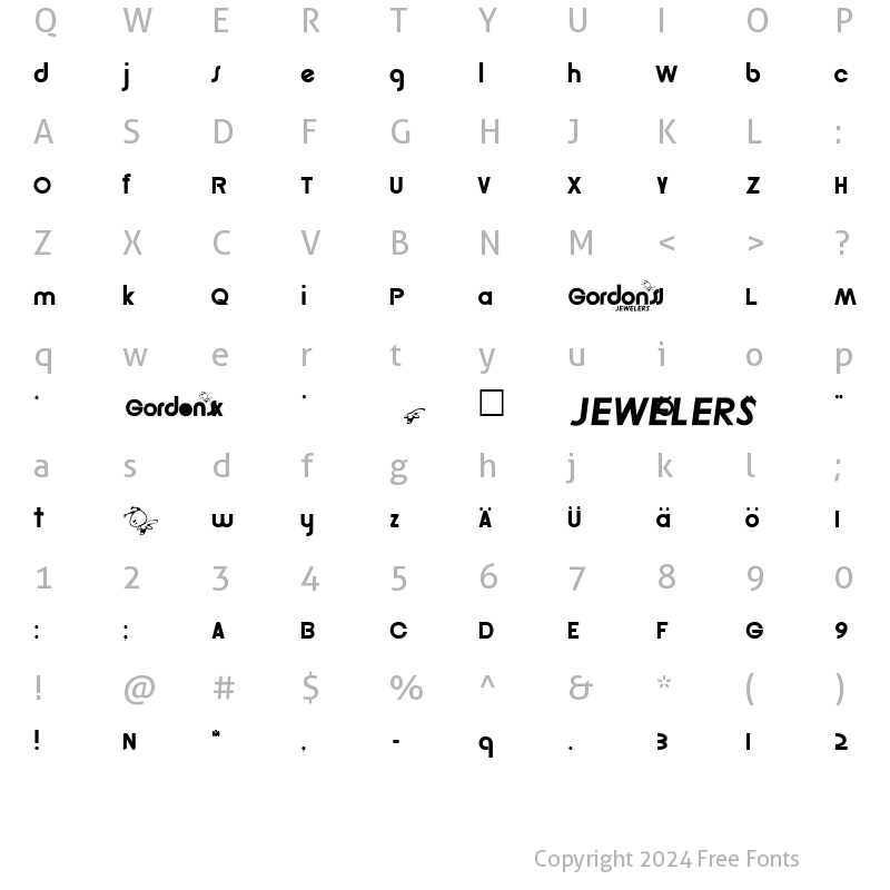 Character Map of GordonsJewelers.fog fog