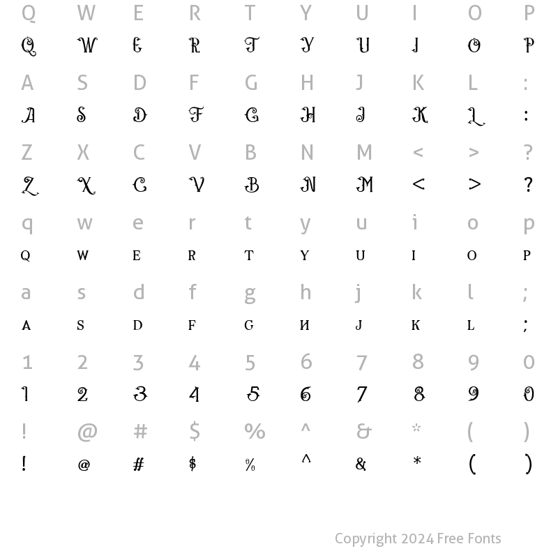 Character Map of Gorga Font Regular