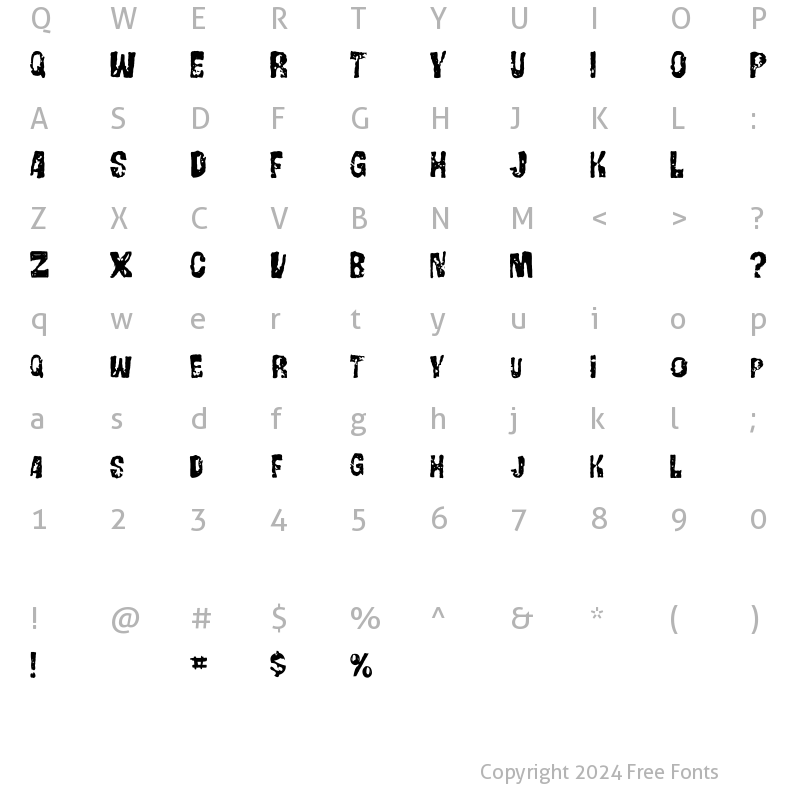 Character Map of Gorgo Regular