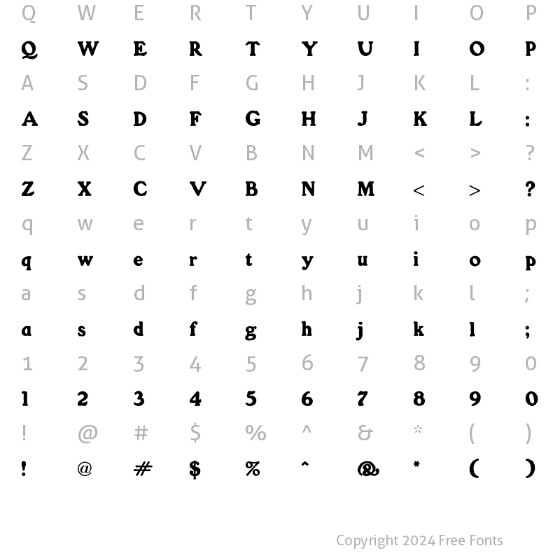 Character Map of Gorilla ICG Regular