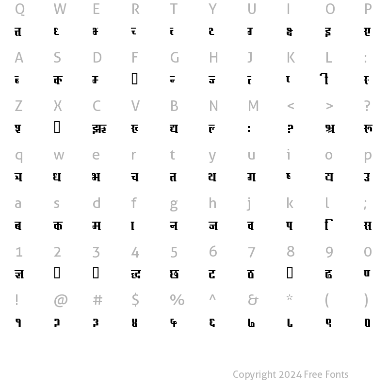 Character Map of gorkha1 Regular