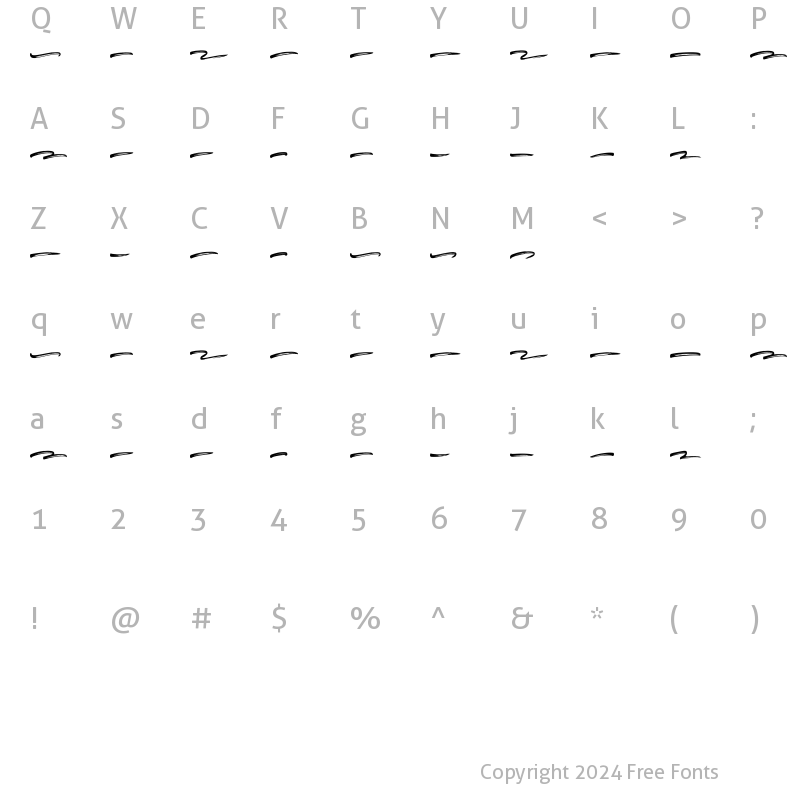 Character Map of Gorock Brush Swashes