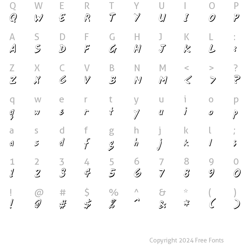 Character Map of Gort's Fair Hand Shadow normal