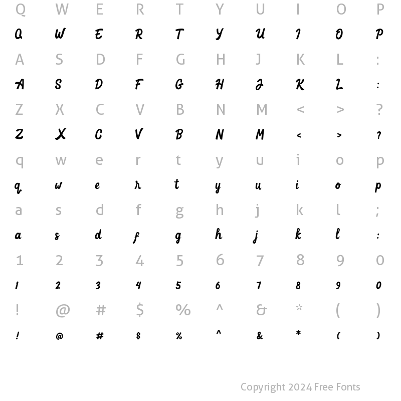 Character Map of Goteru Regular