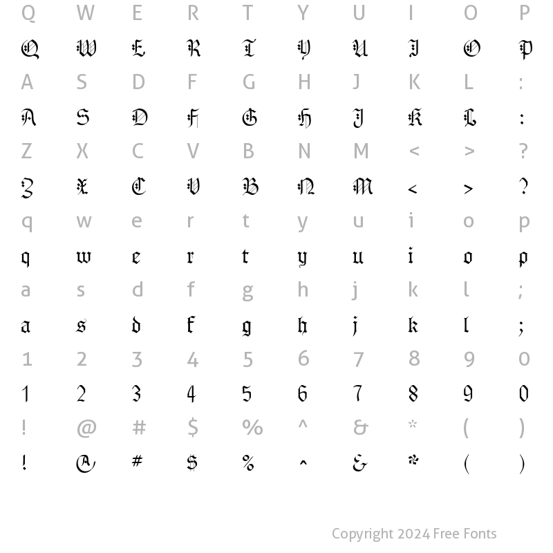 Character Map of Gothenburg Regular