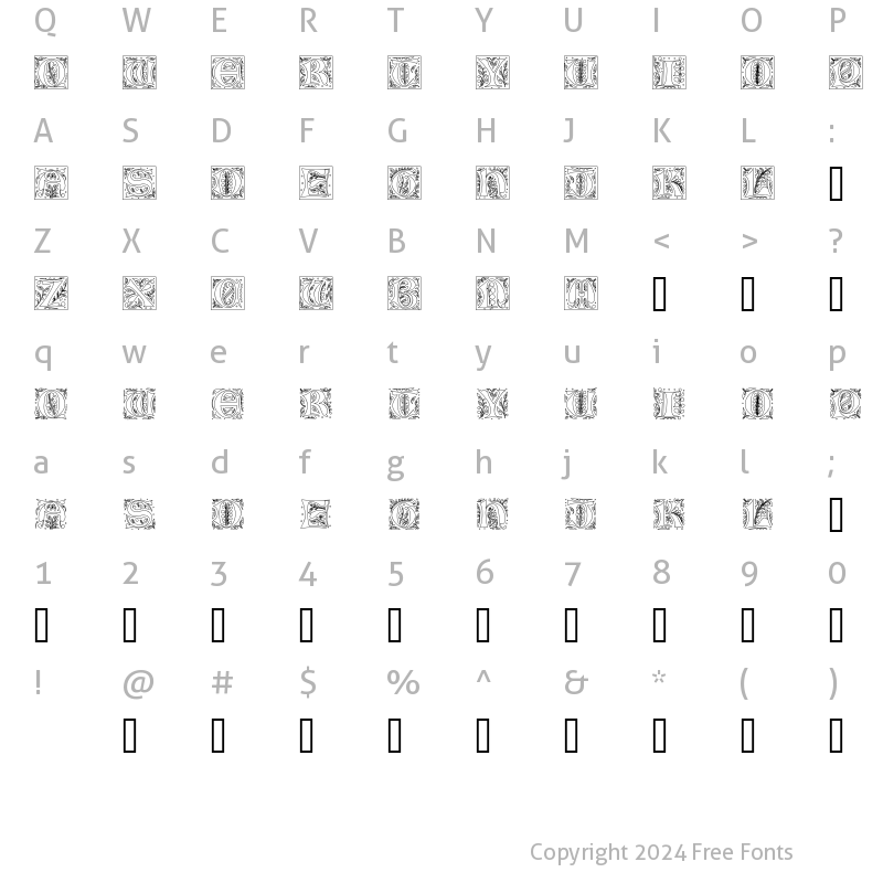 Character Map of GothicIlluminate Regular