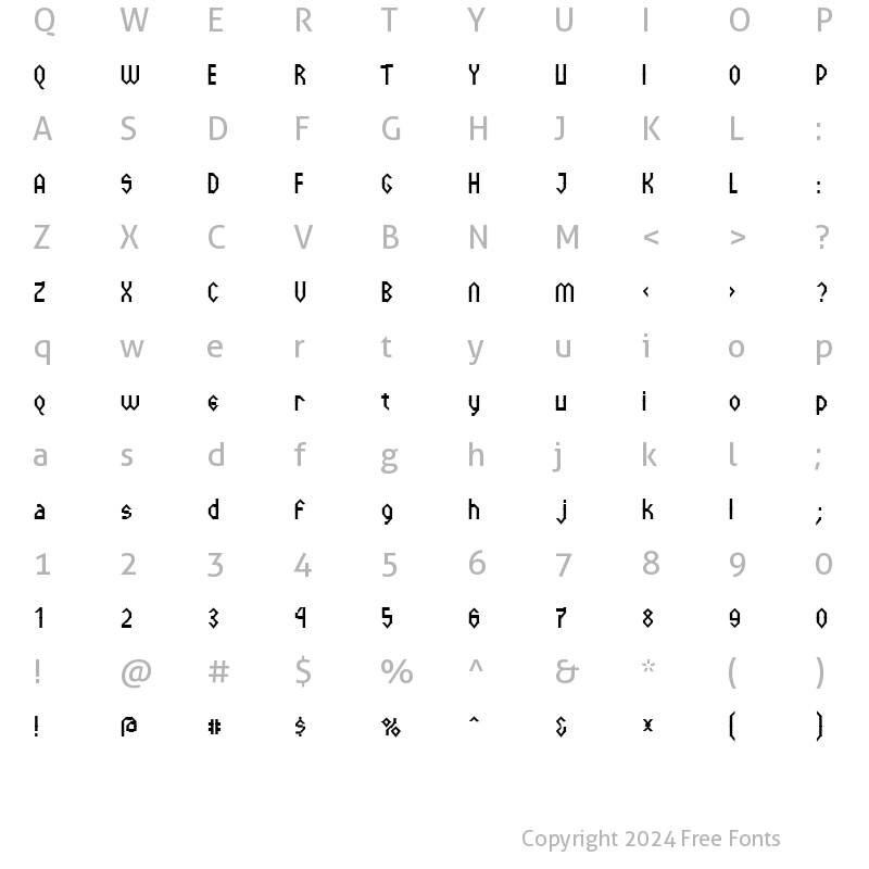 Character Map of GothicRock Regular