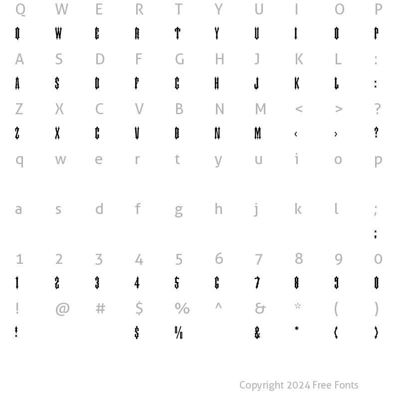 Character Map of GothicType Regular