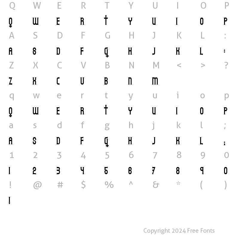 Character Map of Gothicum Regular