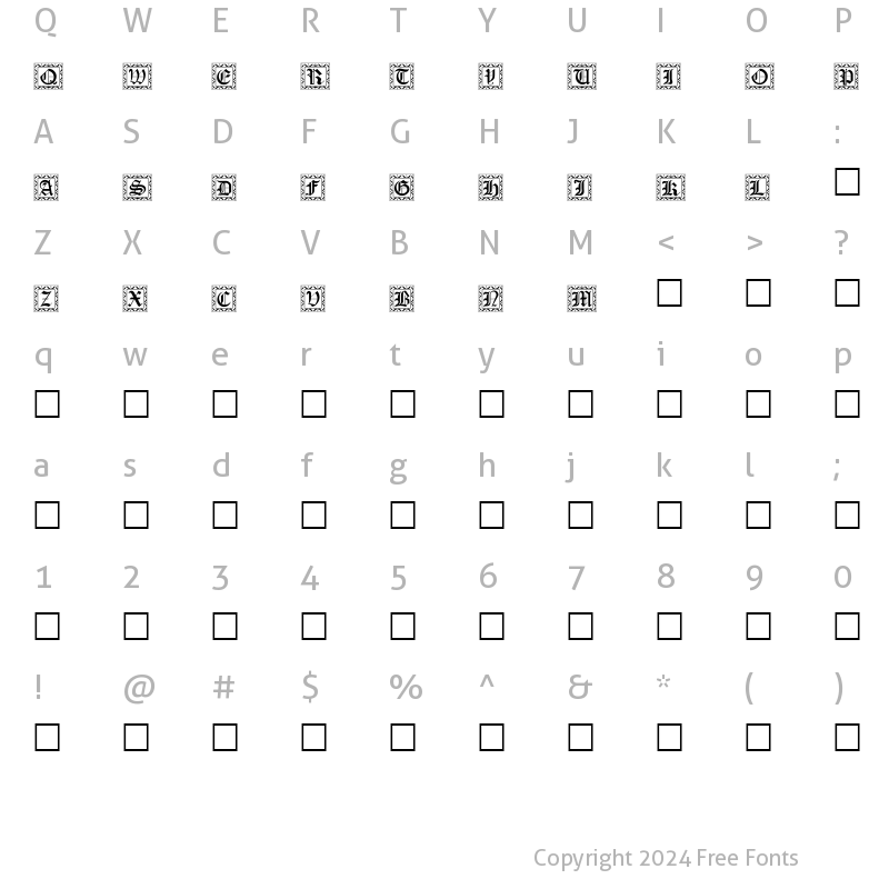 Character Map of Gothische Initialen Normal