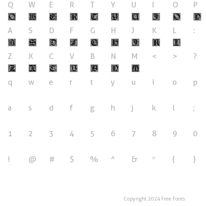 Character Map of Gotische Initialen Regular