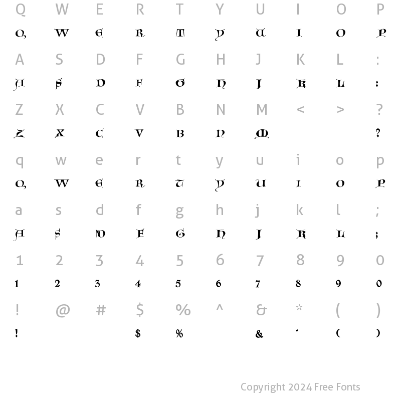 Character Map of GotischeMajuskel Regular