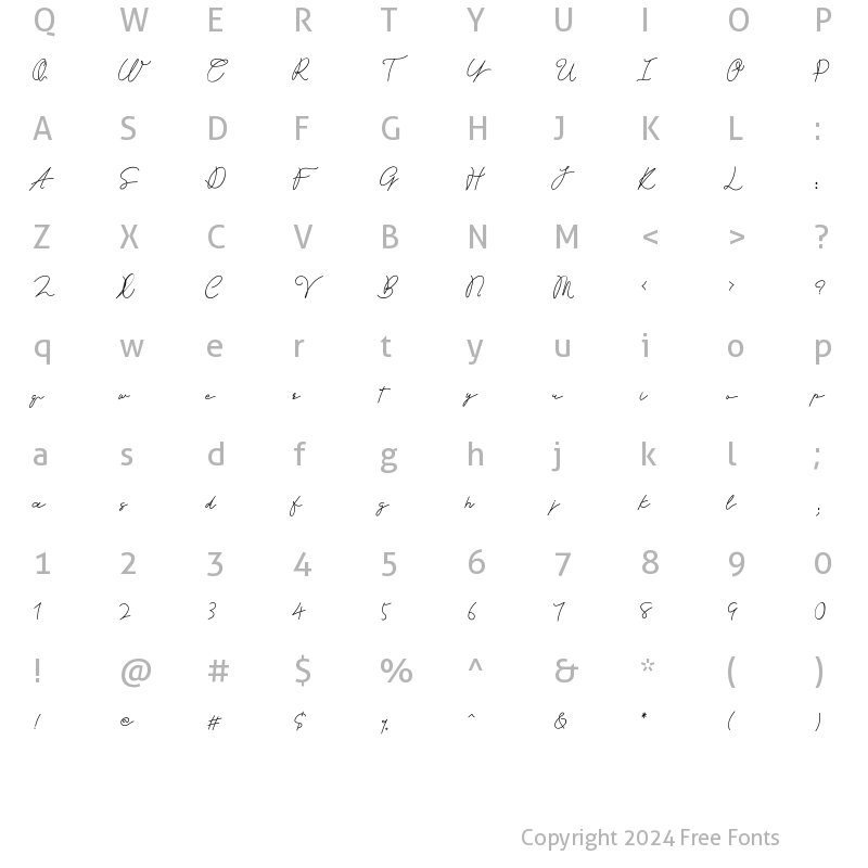 Character Map of Gotti Regular