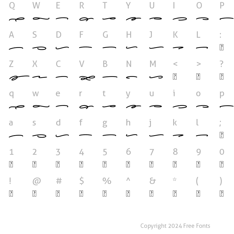 Character Map of Goudart Swashes Regular