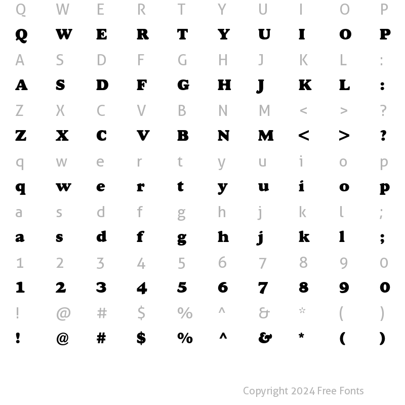 Character Map of Goudy BQ Regular