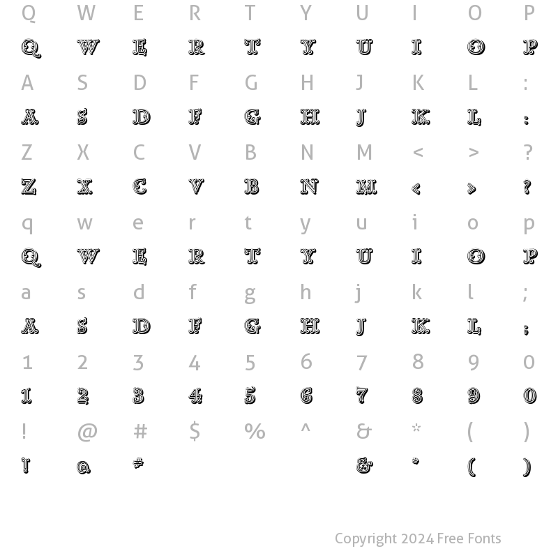 Character Map of Goudy Decor ShodwnC Regular