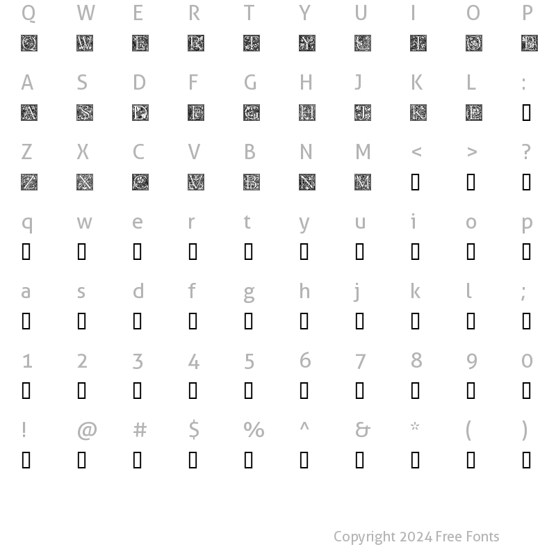 Character Map of Goudy Initialen Regular