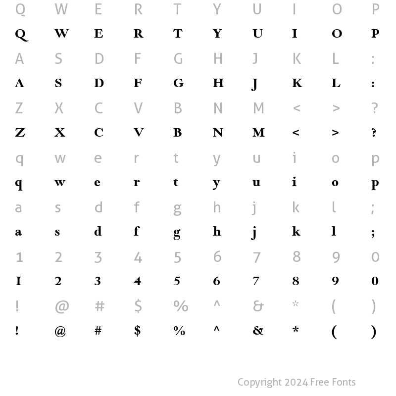 Character Map of Goudy Modern MT Bold