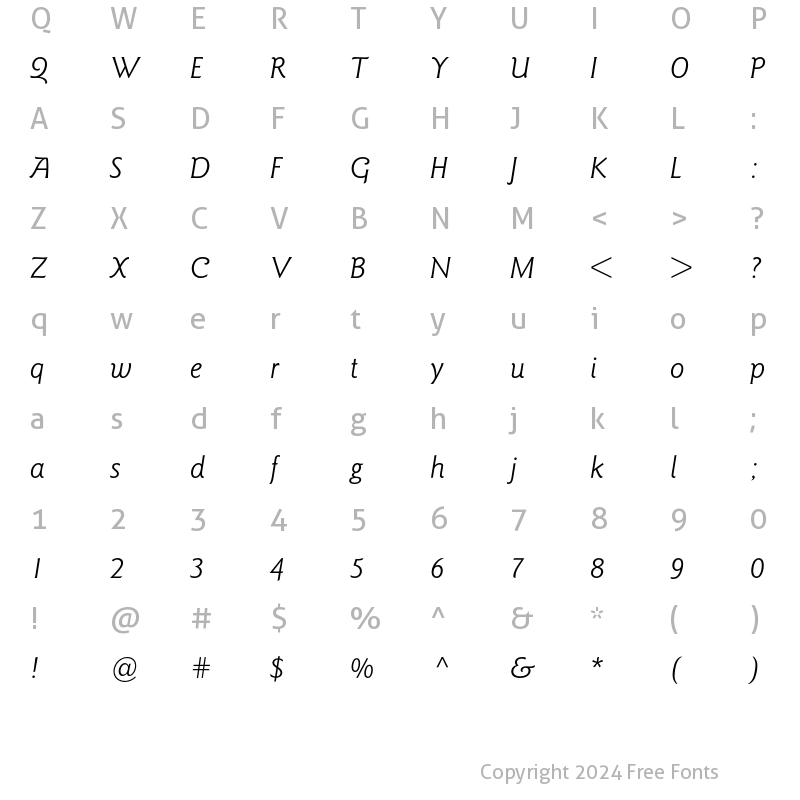 Character Map of Goudy Sans BQ Regular