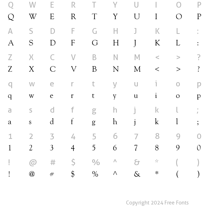 Character Map of Goudy SSi Regular