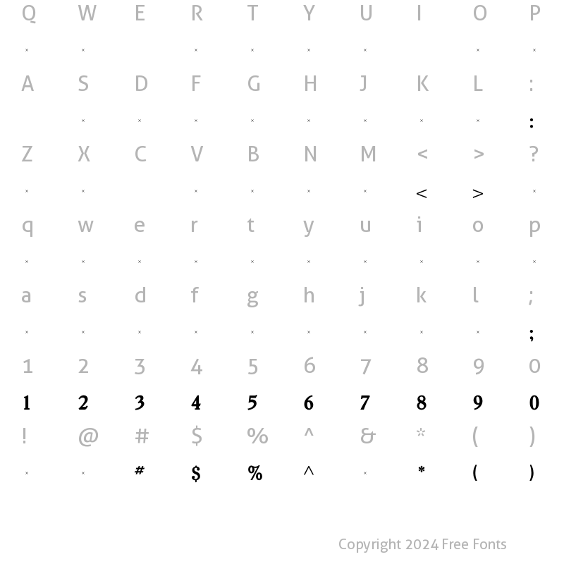 Character Map of GoudY38ExtraBoldTab Regular