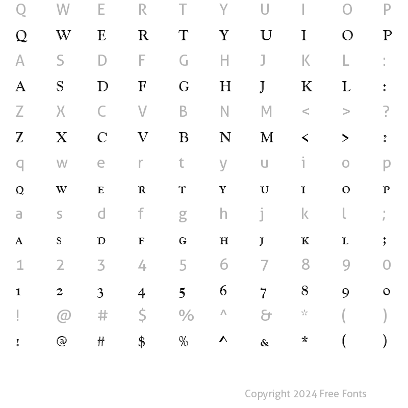 Character Map of GoudyHanSCD Regular