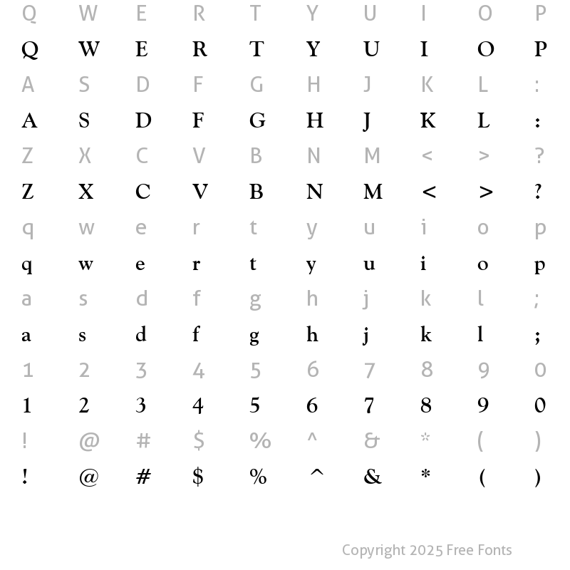 Character Map of GoudyOlSt BT Bold