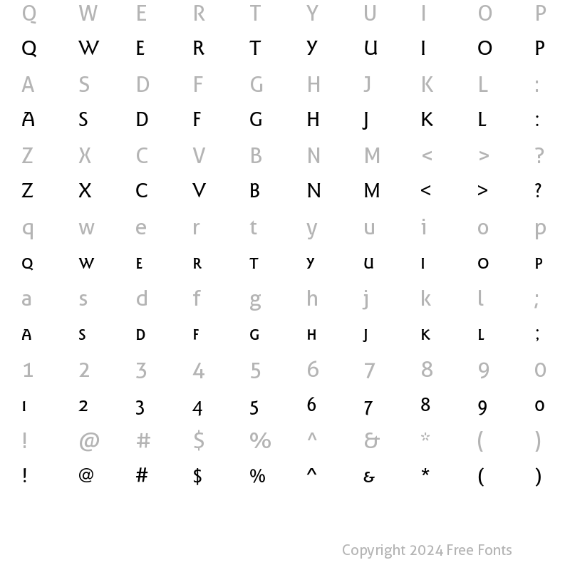 Character Map of GoudySansSCEF Medium