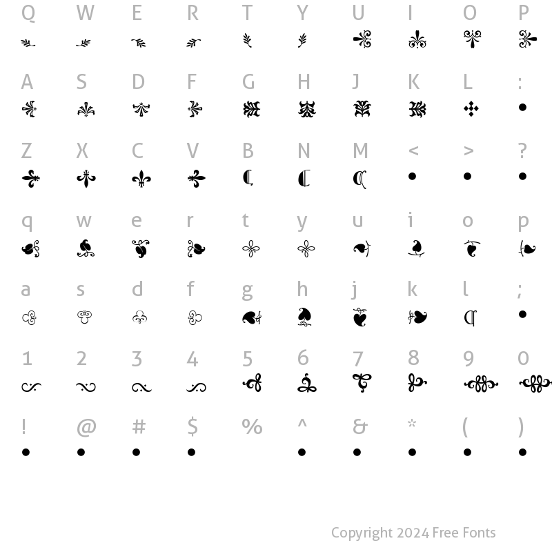 Character Map of GoudySortsMT Regular