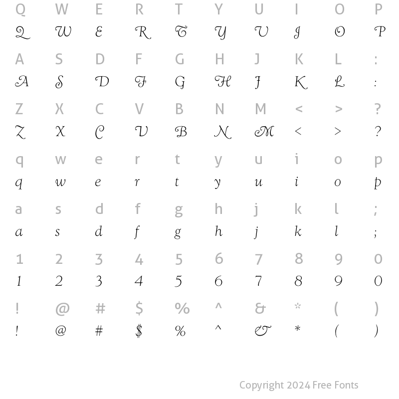 Character Map of GoudySwa-LigIta ?