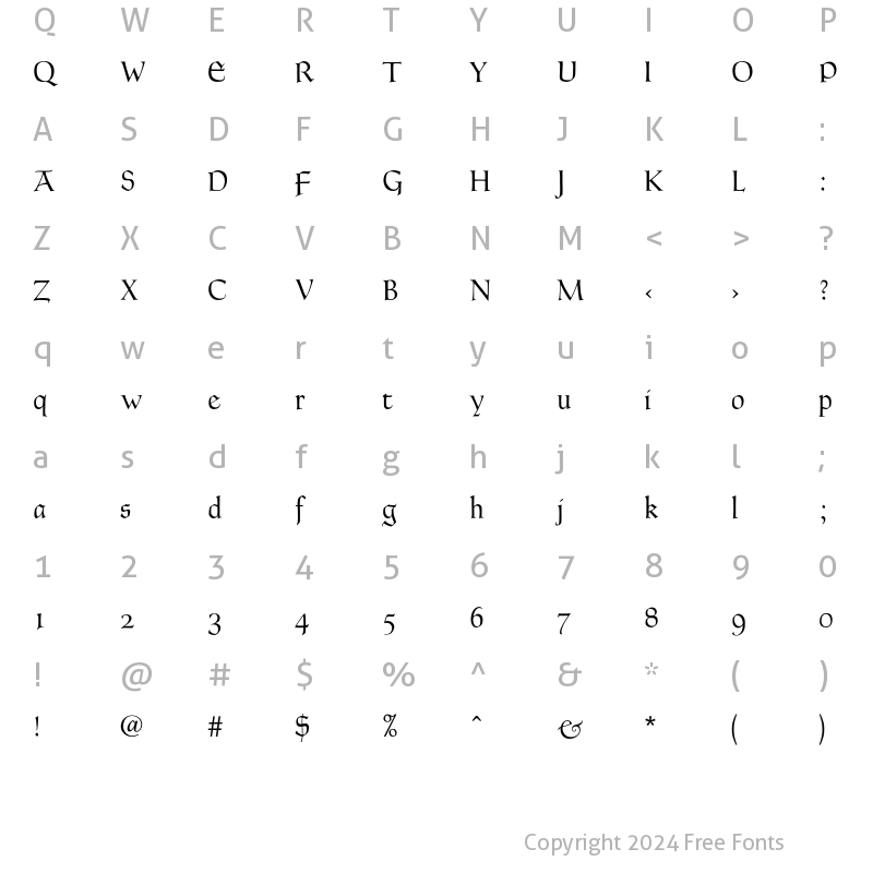 Character Map of GoudyThirtyH Regular