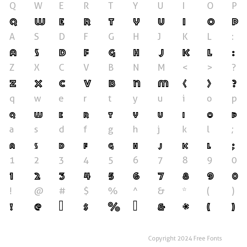 Character Map of GoyaInline Regular