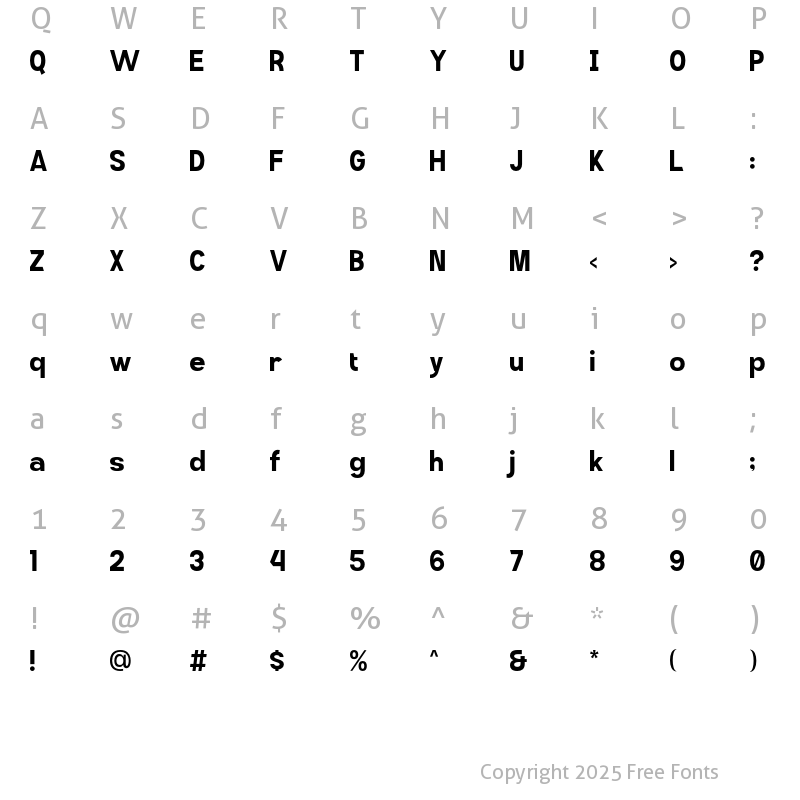 Character Map of GR Altosa Regular