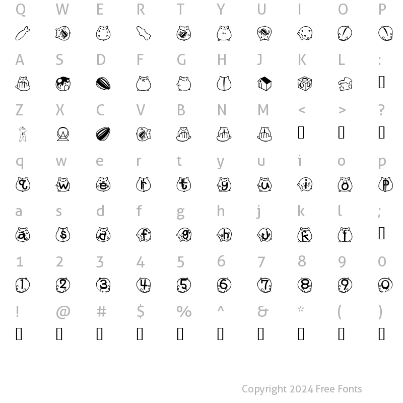 Character Map of gracie Regular