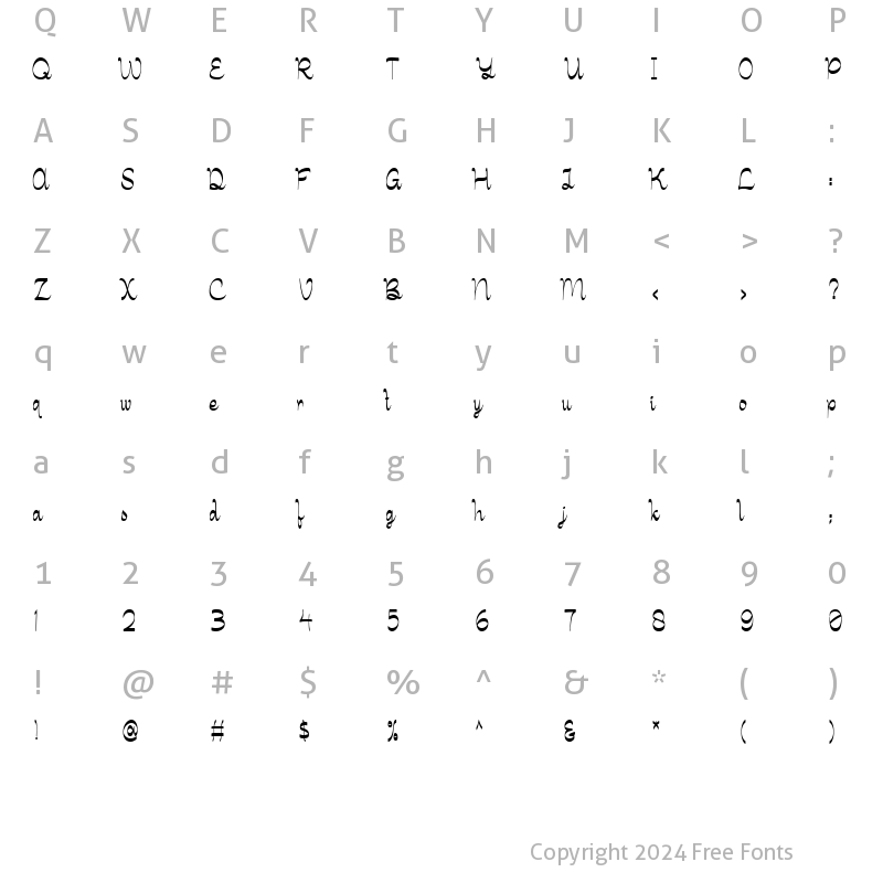 Character Map of Gradium Regular