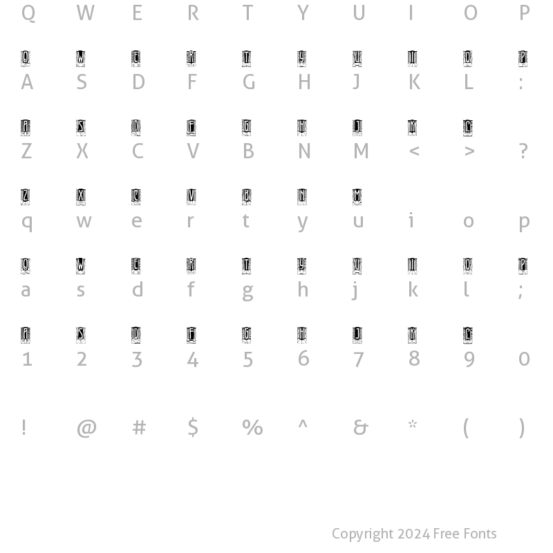 Character Map of GradlInitialen Regular