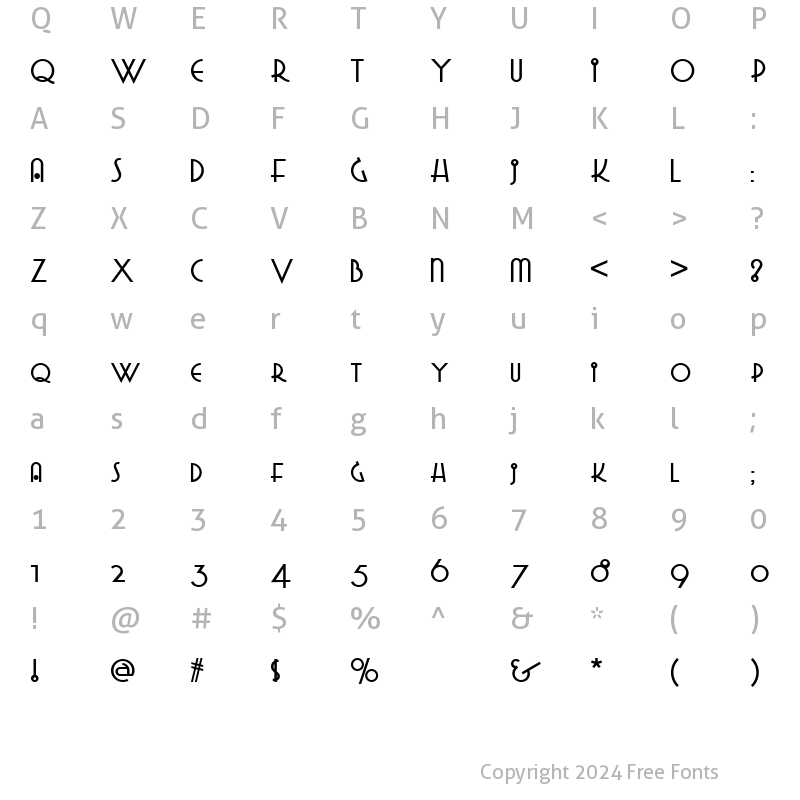 Character Map of Grado Gradoo NF Regular