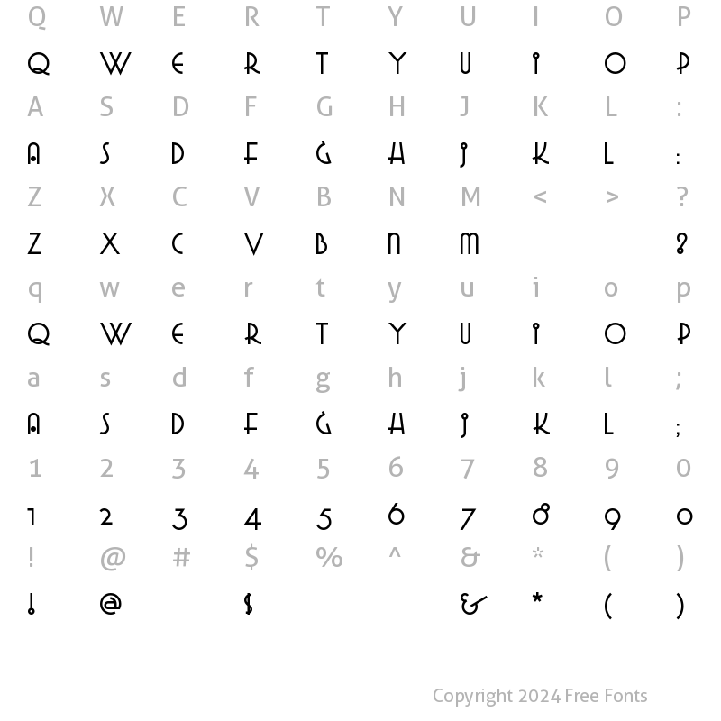 Character Map of GradoGradooNF Regular