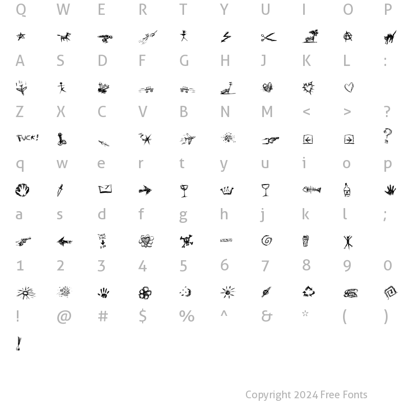 Character Map of Graffio Medium