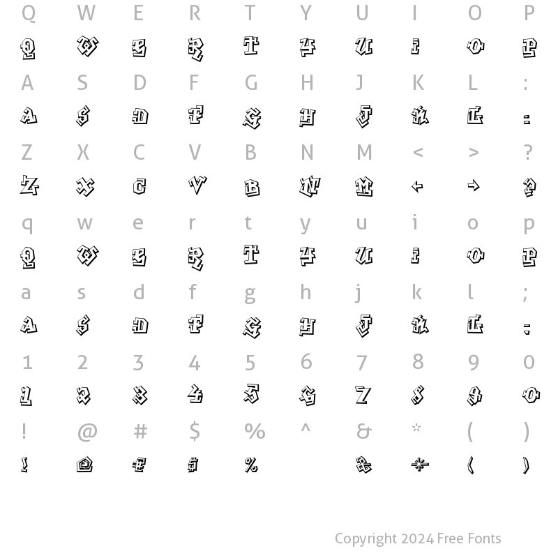 Character Map of GraffitiTreat Regular