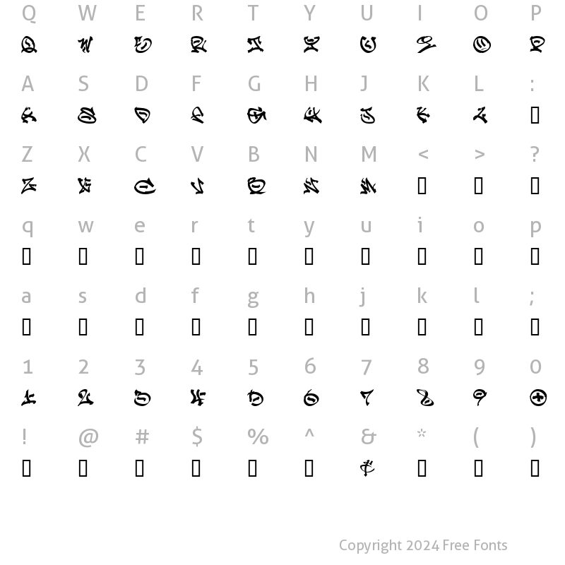 Character Map of GRAFFPITY Regular