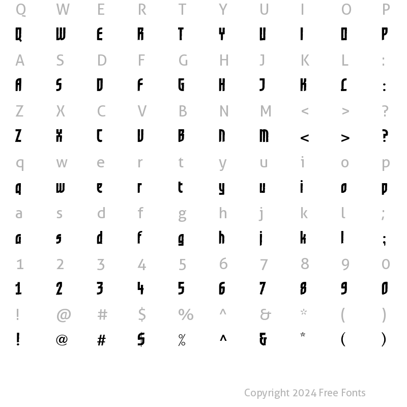 Character Map of GrafiloneLL Bold Regular