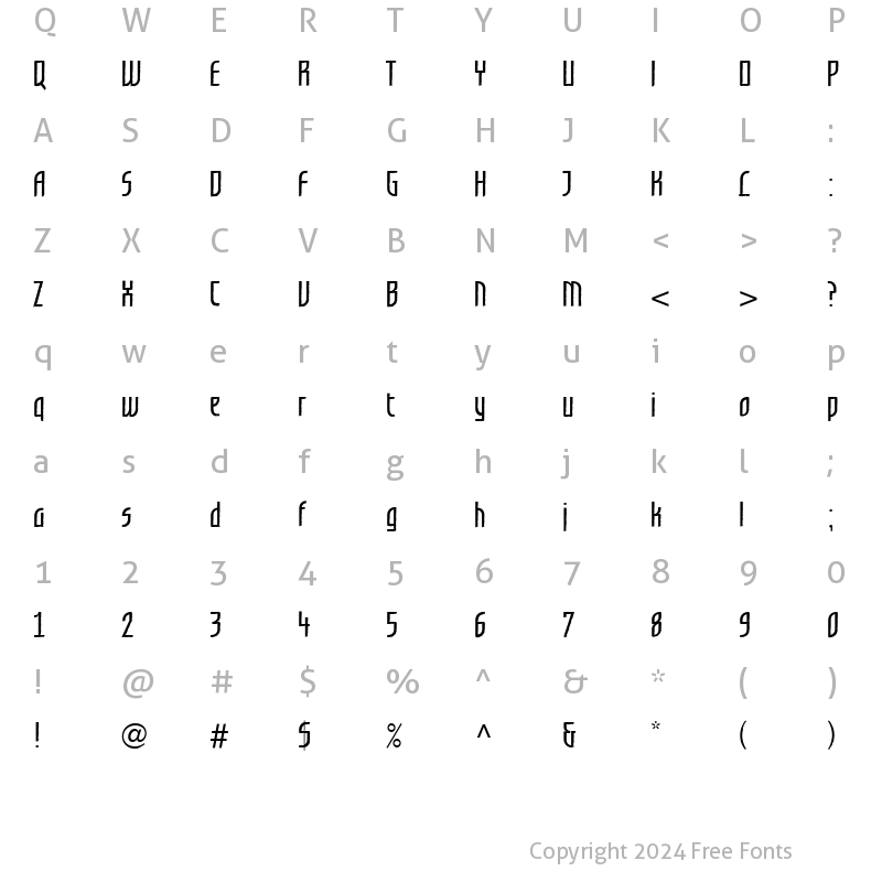 Character Map of GrafiloneLL SemiBold Regular