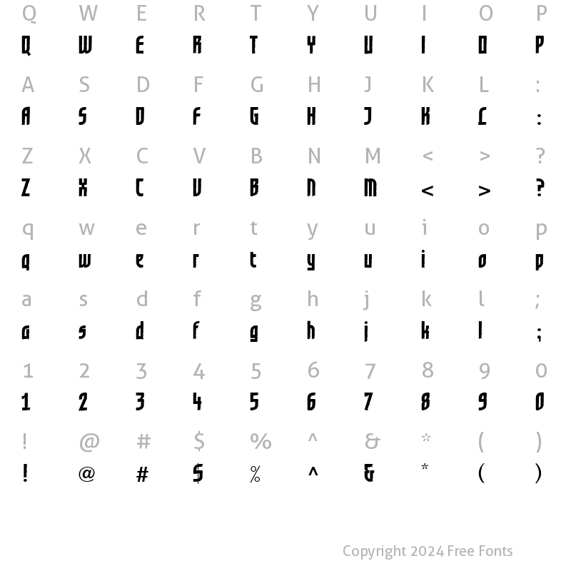 Character Map of GrafiloneLLBold Medium