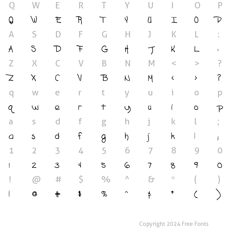 Character Map of Grafitti Bold