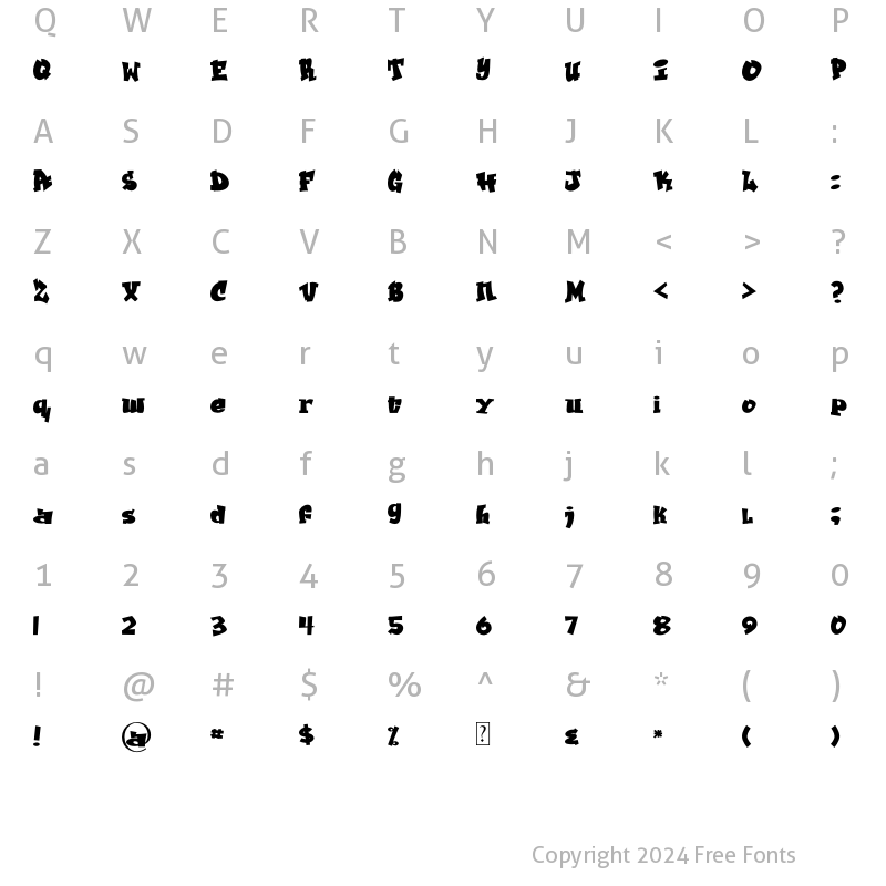 Character Map of Grafitty Regular