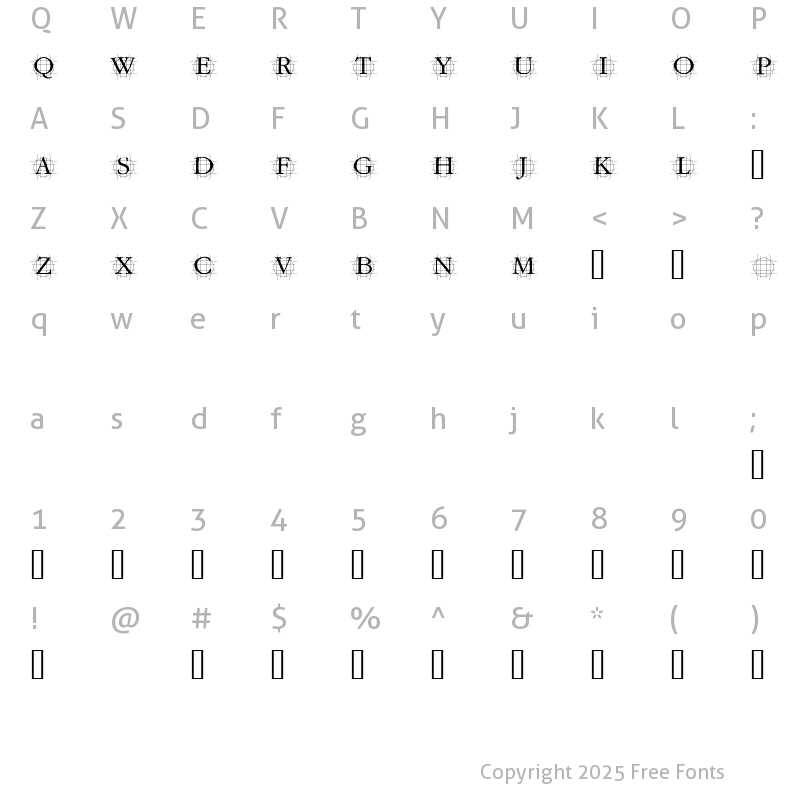 Character Map of GrafRoundish Medium