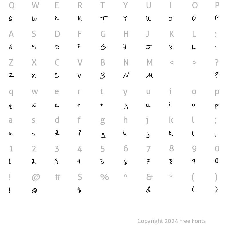 Character Map of GrahamScript Regular